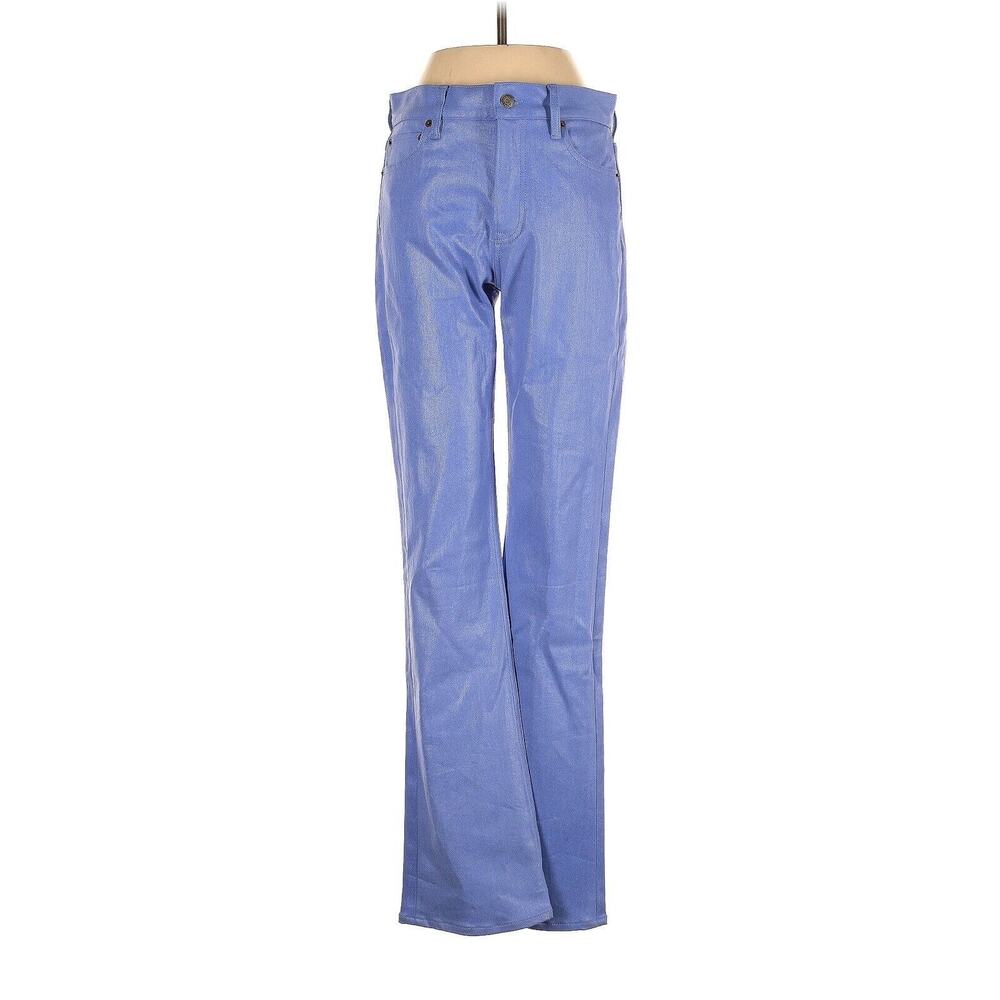 Ralph Lauren Collection Purple Label Lilac Coated Foil Denim Bootcut Jeans 26 - Picture 3 of 7